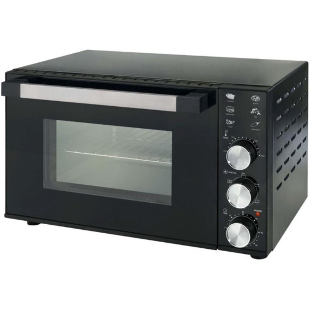 DCG Vrijstaande Elektrische Oven - 35 Liter - Timer - 6 Functies - 100 tot 230°C - Hete Lucht - 1800W - Zwart