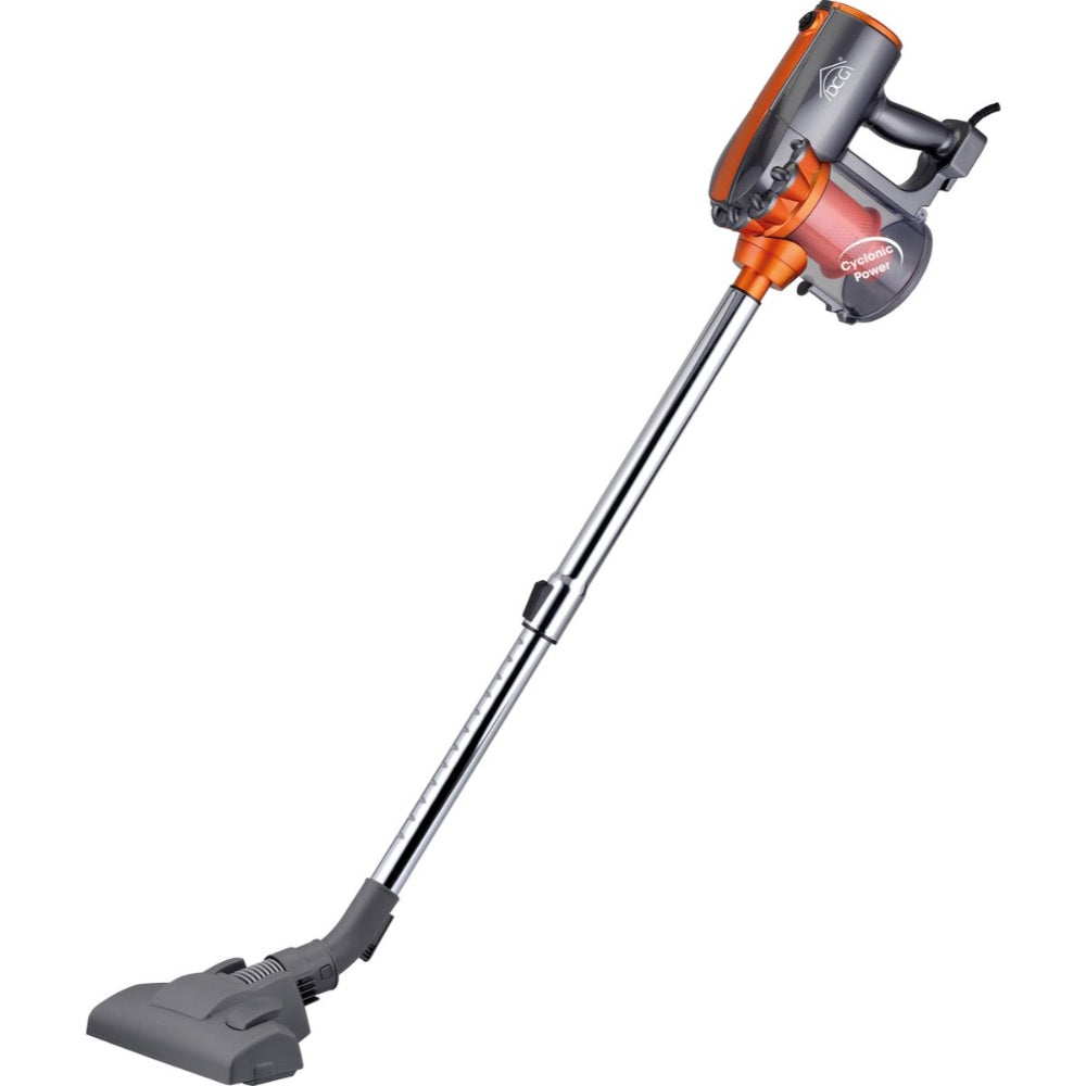 DCG Lichtgewicht Zakloze Steelstofzuiger met Kruimeldief - Telescopische Stofzuiger zonder Zak 600W - HEPA Filter - Oranje/Grijs