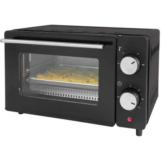 DCG Vrijstaande Elektrische Oven 10 Liter met Timer en Automatisch Uitschakelen - Hete Lucht - 650W - Zwart