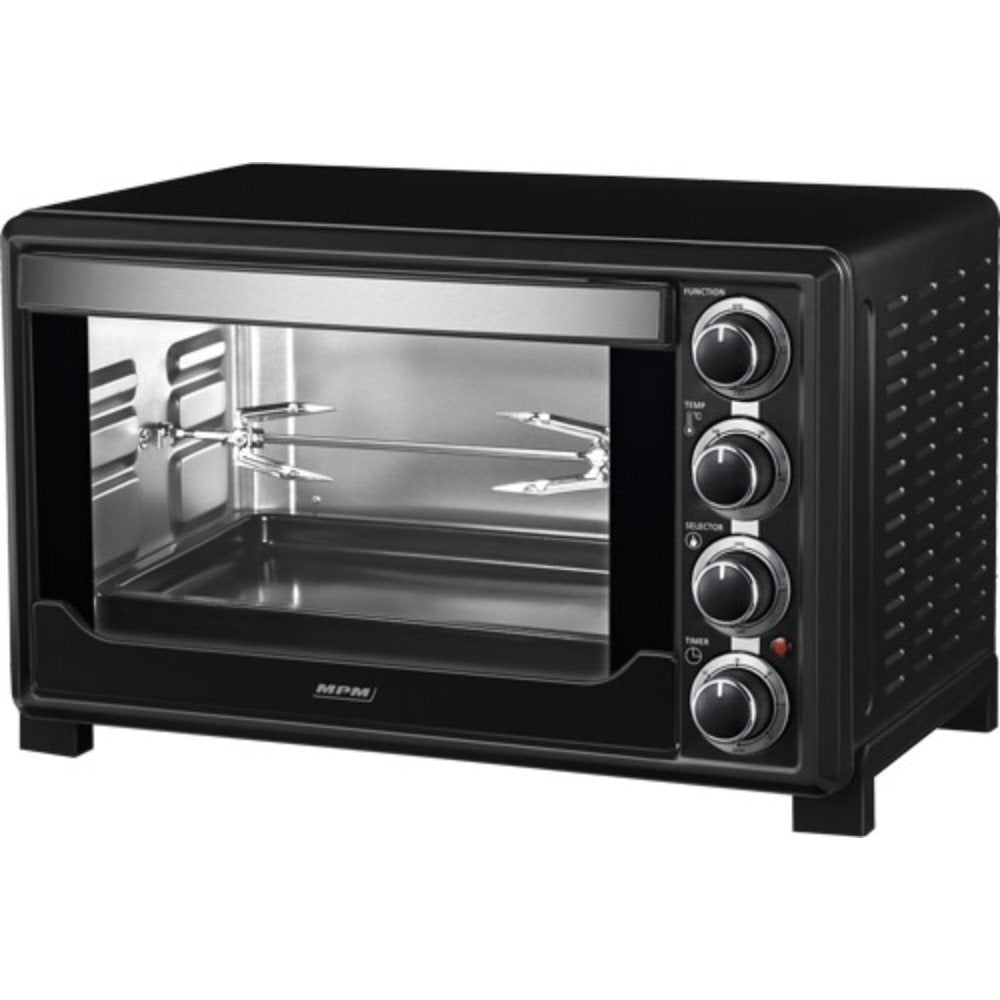 MPM Vrijstaande Elektrische Oven 32 Liter - Hete Lucht en Grill - 1600W - Zwart