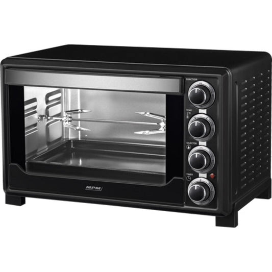 MPM Vrijstaande Elektrische Oven 32 Liter - Hete Lucht en Grill - 1600W - Zwart