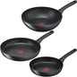 Tefal Ultimate 3-delige Pannenset - Koekenpannen met Wokpan - Inductie - Aluminium - Zwart