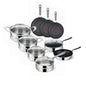 Tefal Jamie Oliver Complete Pannenset - 9-delig - Kookpotten - Koekenpannen - Wokpan - Hapjespan - Tefal Pannen - RVS